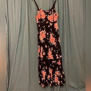 Black and Floral Maxi Dress